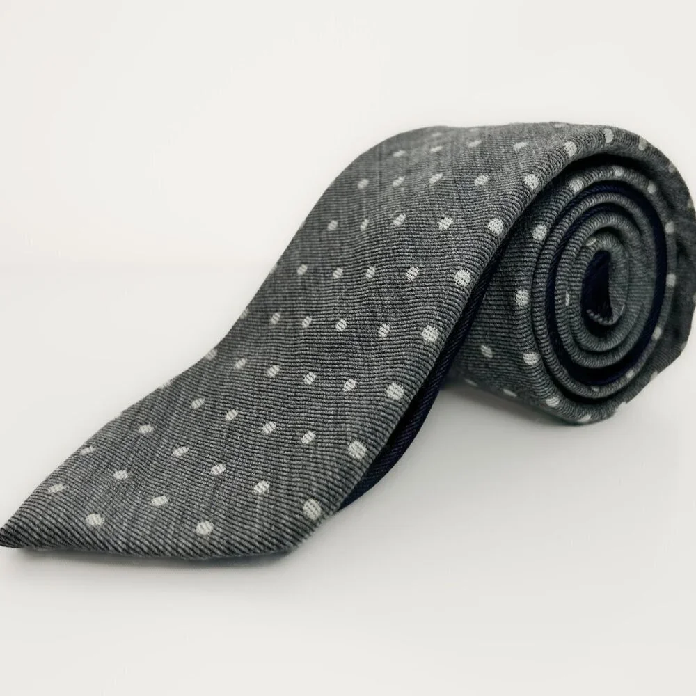 Nwot Cotton PolkaDot Tie from Tommy Hilfiger | Soft Cotton in Classic Gray/White